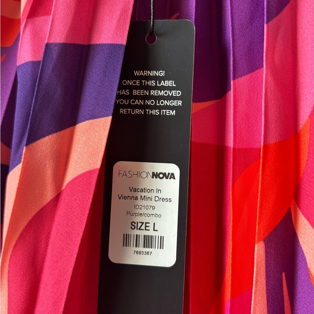 Fashion Nova Purple and Red Mini Dress - Picture 3 of 3